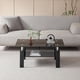 thumbnail image 3 of Tempered Black Glass Coffee Table, 2-Layers Tea Table, 3 of 3