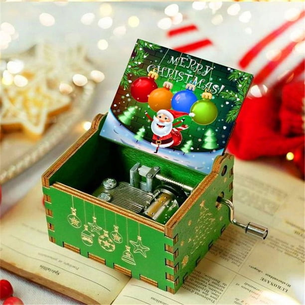 Delightful Wooden Antique Carved Hand Cranked Music Box - Perfect Christmas Gift for Kids, Mom, Dad, Friends & More!