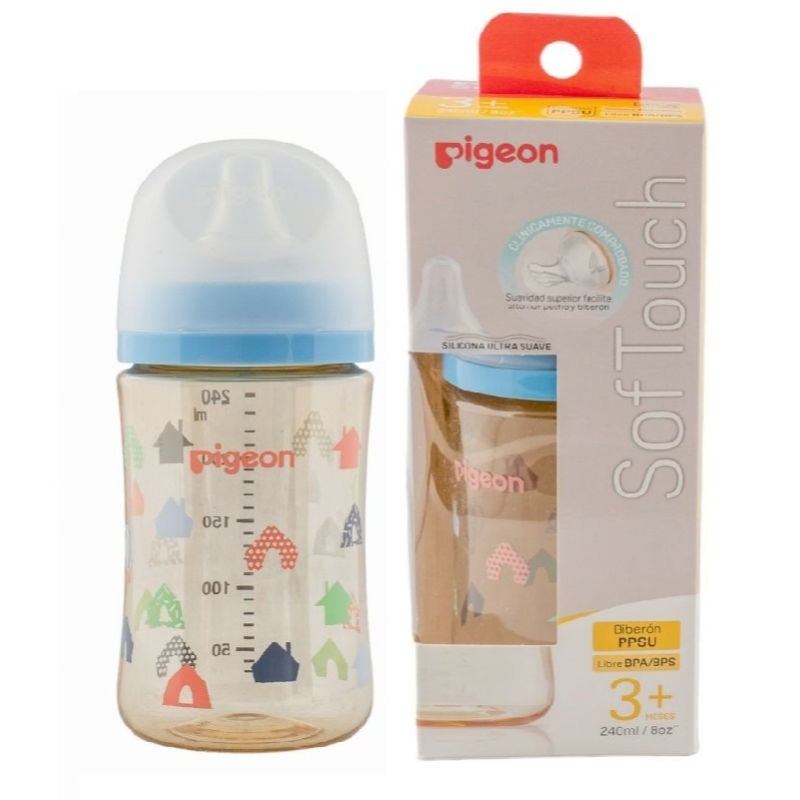 Mamadera Softouch 240 Ml Niño Azul Pigeon