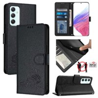 Funda Tipo Cartera Foxdock Para Samsung Galaxy A35 5G Con Soporte, Ranuras, Rfid, Diseño De Gato