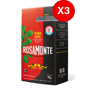 Rosamonte - Pack 3 Plus Tradicional 500G C U