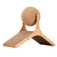 Magideal - Juguete Rascador Para Gatos Con Bola De Sisal, Bola De Cuerda 2 En 1 Con Cartón Para Gatos, Rascador Interactivo Duradero Para Gatitos De Interior,
