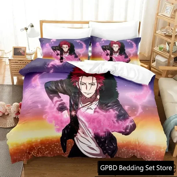 Anime K project Mikoto Suoh Bedding Set Boys Girls Duvet Cover Pillowcase Bed boys Adult Home Textileextile
