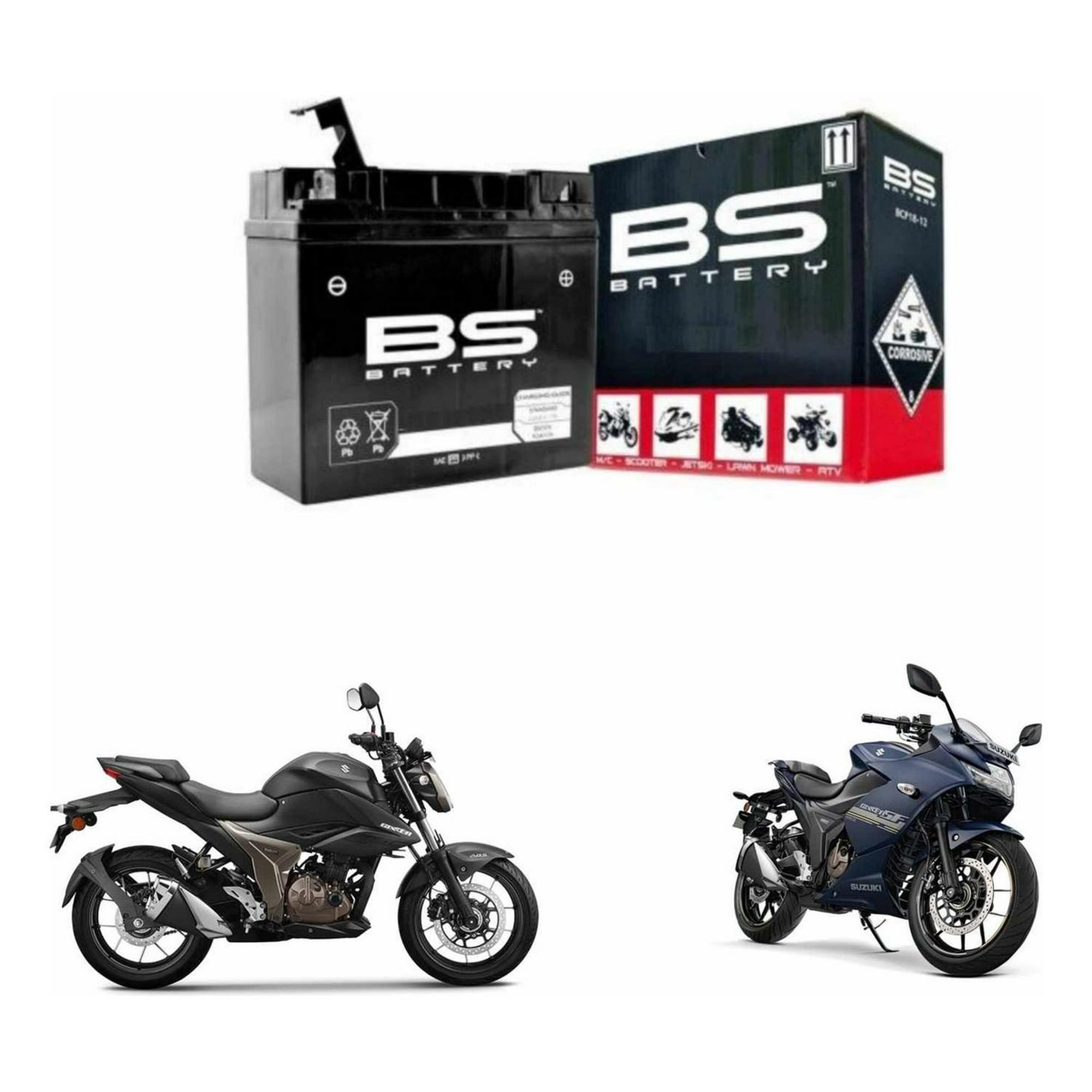 Genérico - Bateria Para Moto Suzuki Gsxs 150 - Gsxr 150 Negro