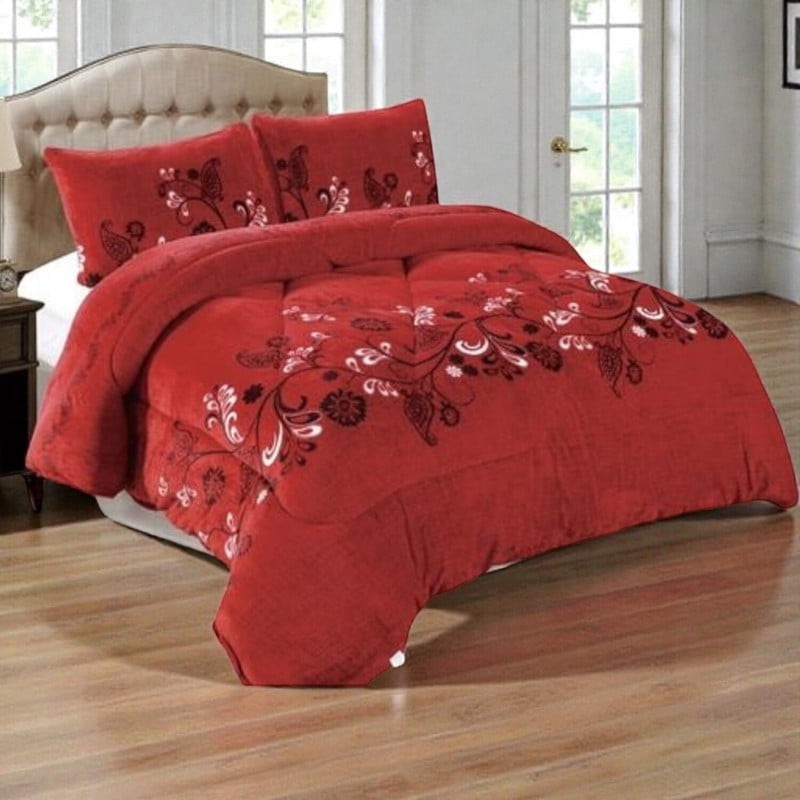 Genérico - Plumon De Invierno Plush Liso Con Chiporro De 2 Plazas + 2 Fundas Para Almohada Cipi2p-61