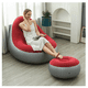 thumbnail image 1 of Sillon Inflable Puff Tumbona Con Reposa Pies Sofa Inflable Rojo-gris, 1 of 3