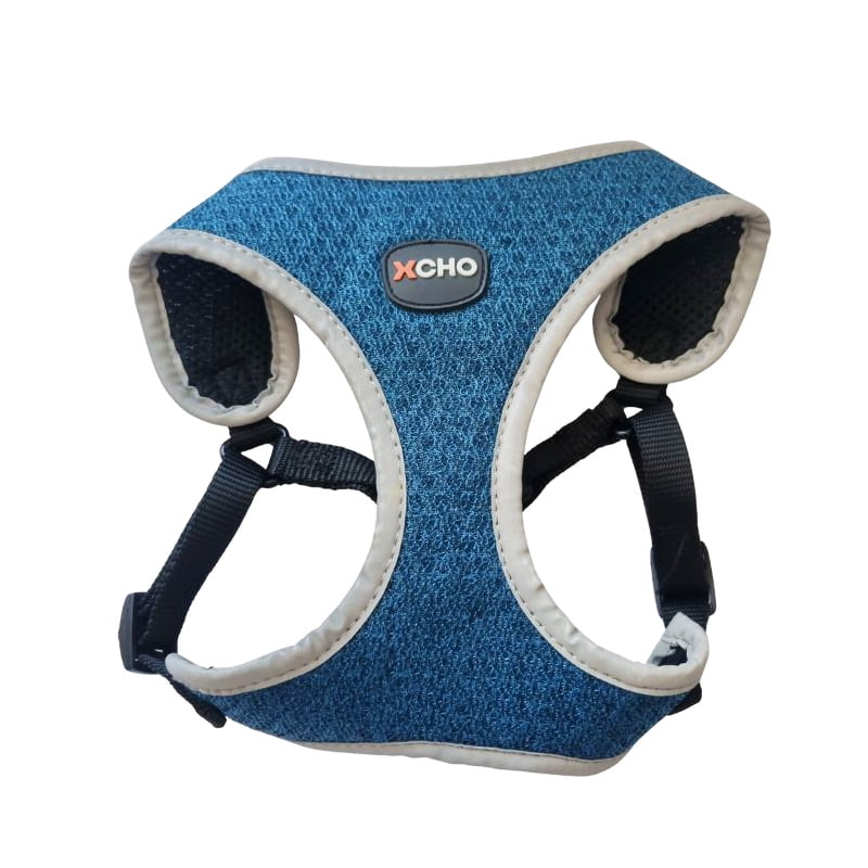 Arnes Pechera Perro Xcho Mascota Comodo Reflectante Talla M (Celeste)