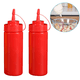 thumbnail image 1 of Juego de 2 dispensadores de alimentos transparentes y duraderos, sin fugas, con tapa para salsas, aceite y condimentos., 1 of 5
