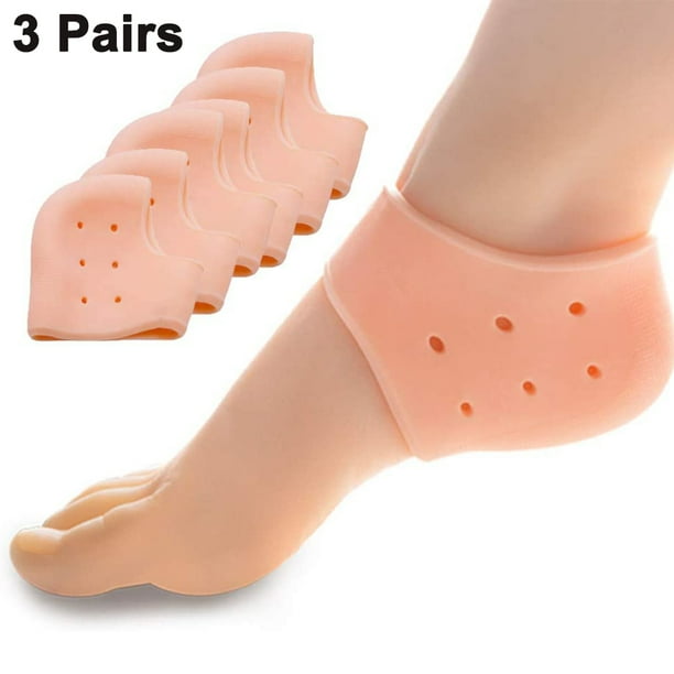3 pares de taloneras transpirables para fascitis plantar, almohadillas para el talón ideales para aliviar el dolor de talón, curar talones secos y agrietados y la tendinitis de Aquiles, para hombres y