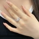 thumbnail image 3 of Anillos de Aniversario de Boda con Moño de Moda para Mujer, Anillo de Compromiso de Eternidad con Brazo Dividido de CZ, Anillo de Aniversario de Plata Esterlina 925, Talla 6-9, 3 of 4