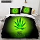 thumbnail image 1 of Marijuana Weed Leaf Green Maple Leaves Palm Leaves Bedding Set Boys Girls Duvet Cover Pillowcase Bed Adult, 1 of 5