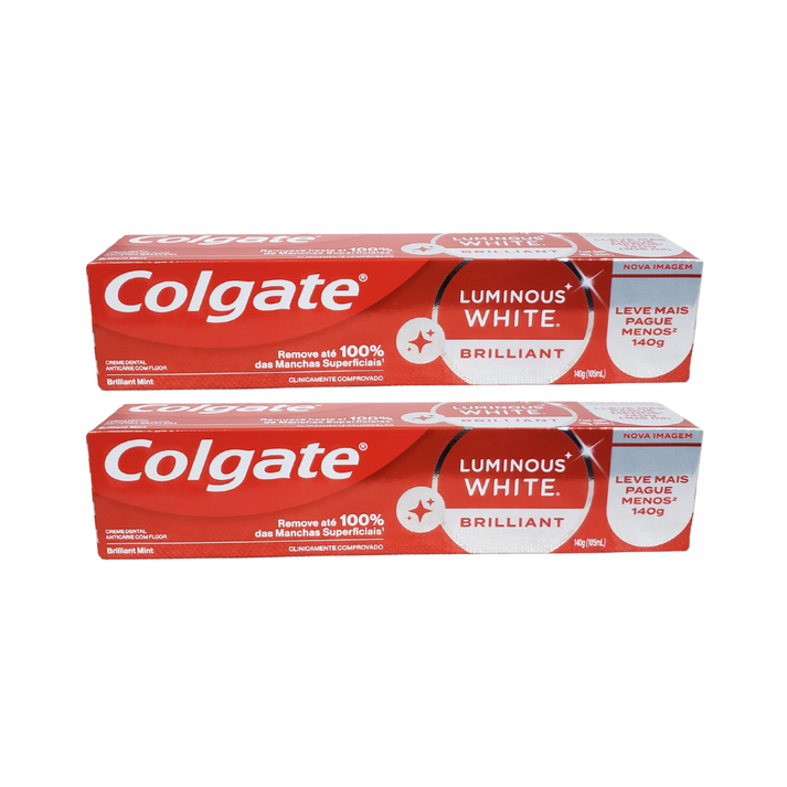 Pack 2 Pasta Dental Colgate Luminous White Brilliant 140G
