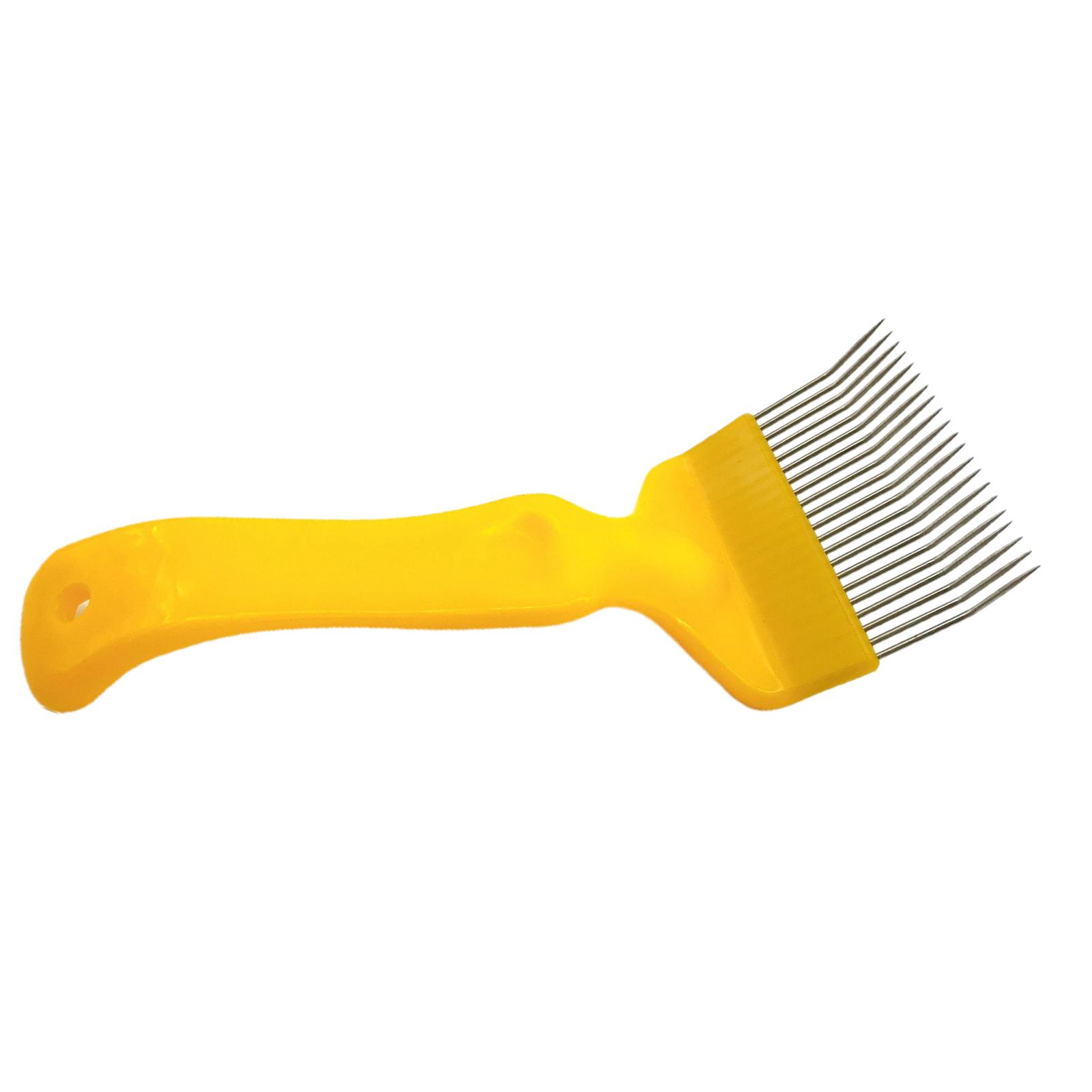 Ioensy - Peine De Dientes De Acero Inoxidable, Horquilla Para Desopercular, Accesorios De Apicultura De 21 Pines, Amarillo