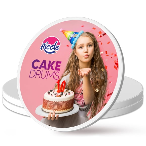 Pack De 3 Bases Para Tortas De 16 Pulgadas Con Bordes Lisos Y Resistentes
