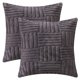 thumbnail image 1 of REGALWOVEN Fundas de Cojín Juego de 2 Fundas de Almohada Decorativas Suaves a Rayas para Sofá Decoración de Hogar Estilo Rústico para Cama Sofá Sala de Estar Gris 18" x 18", 1 of 6