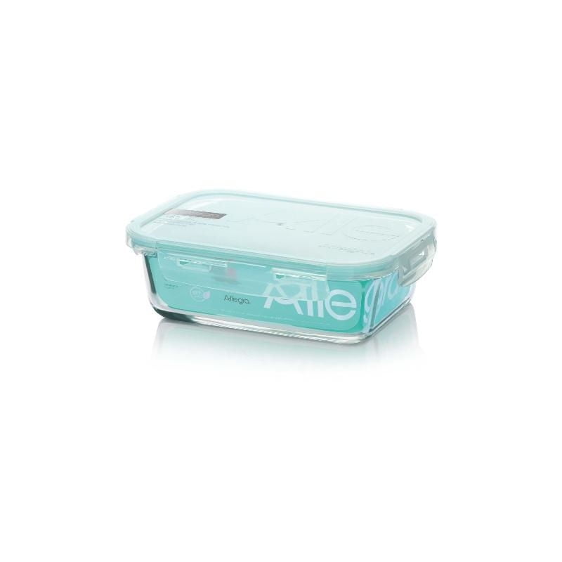 Allegra - Hermético Vidrio Rectangular 600Ml 1 Pieza Transparente