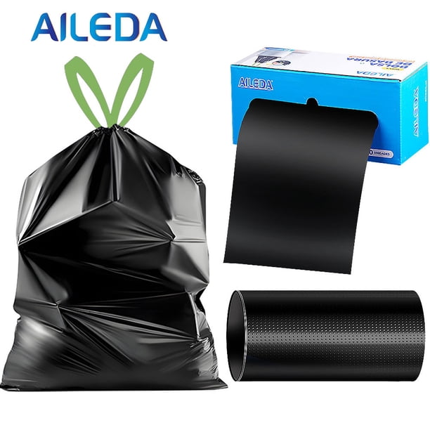 Bolsa De Basura Mediana 55x50 Cms 30uni Con Diseño De Cordón, Alta Resistencia, Gran Capacidad Y Convenientemente Empaquetada En Caja Para El Almacenamiento