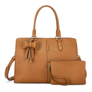 Ecosusi Bolso Maletin Bow 15,6 Pulg Bolso De Mano - Camel