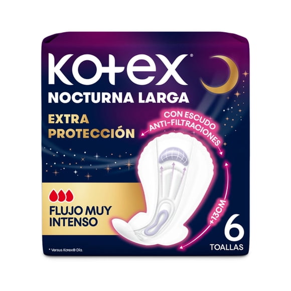Toallas Higiénicas Nocturna Extra Protección, 6 Un