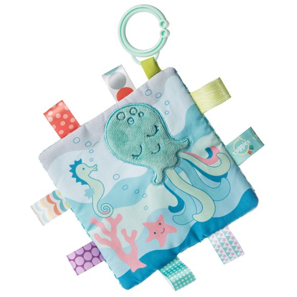 Etiquetas de juguete Crinkle Me Sleepy Seas Octopus con papel para bebés