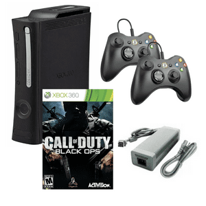 Microsoft Xbox 360 Elite Game Console With Two Retrofam Controllers And Call Of Duty Black Ops(Refurbished)