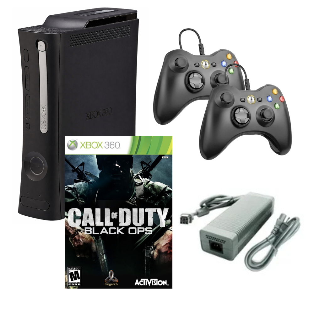 Consola Xbox 360 Elite Microsoft Dos Controles Retrofam Call Of Duty Black Ops - Reacondicionado