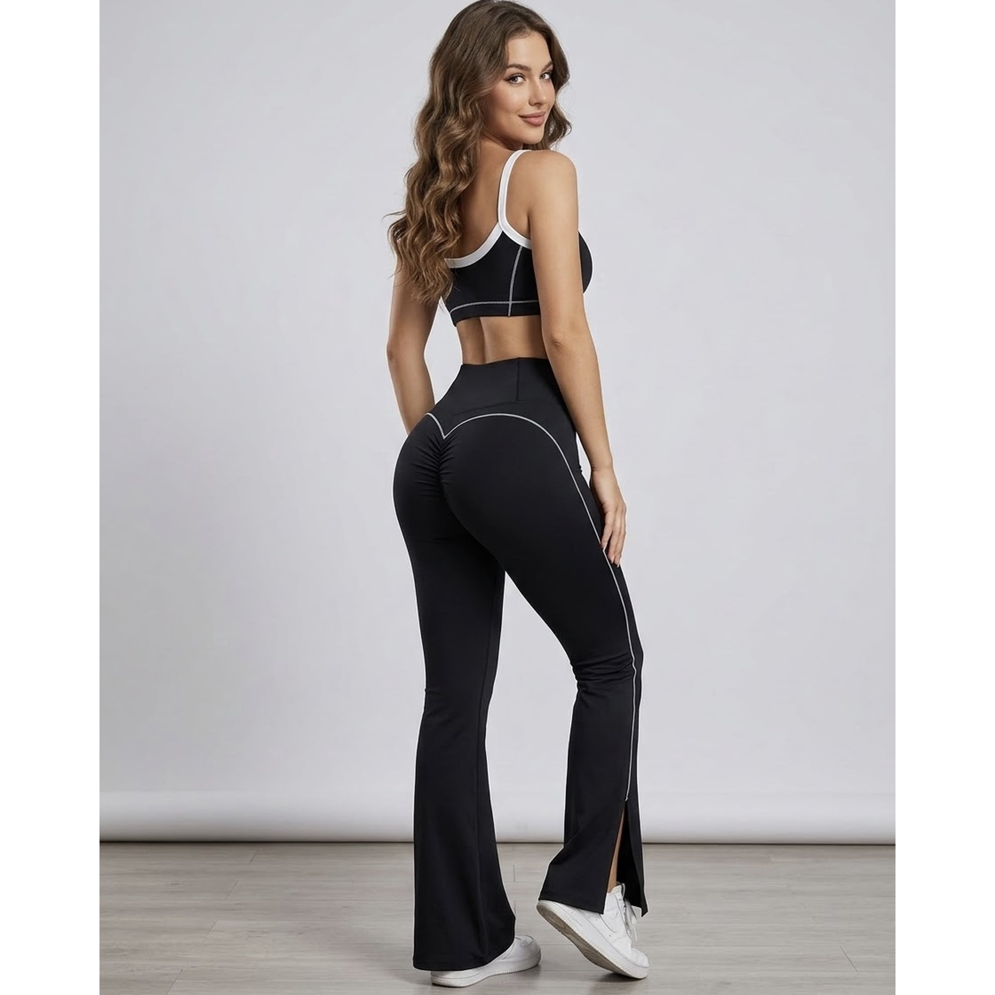 Flix Spa - Set Básico Sport Mujer Calza Flare Peto Dry-fit