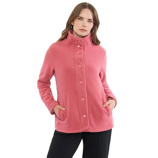 Polerón Mujer Polar Botones Rosado Corona