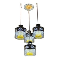 Lampara Colgante Vidrio 4 Luces Moderna Hogar Lau