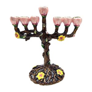 Magideal - Estilo Europeo Retro Hanukkah Menorah Esmaltado, Portavelas Artesanías De Navidad Menorah Candelabros Para Sala De Estar Festivales Decoración De Boda