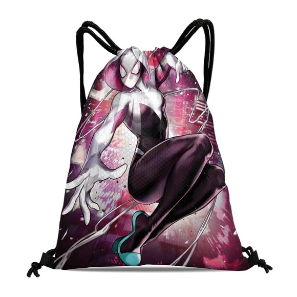 Gwen Mujer Araña Mochila de Cuerdas para Deportes y Gimnasio, Bolsa de Cuerdas Resistente al Agua, Bolsa Cinch, 30×40cm
