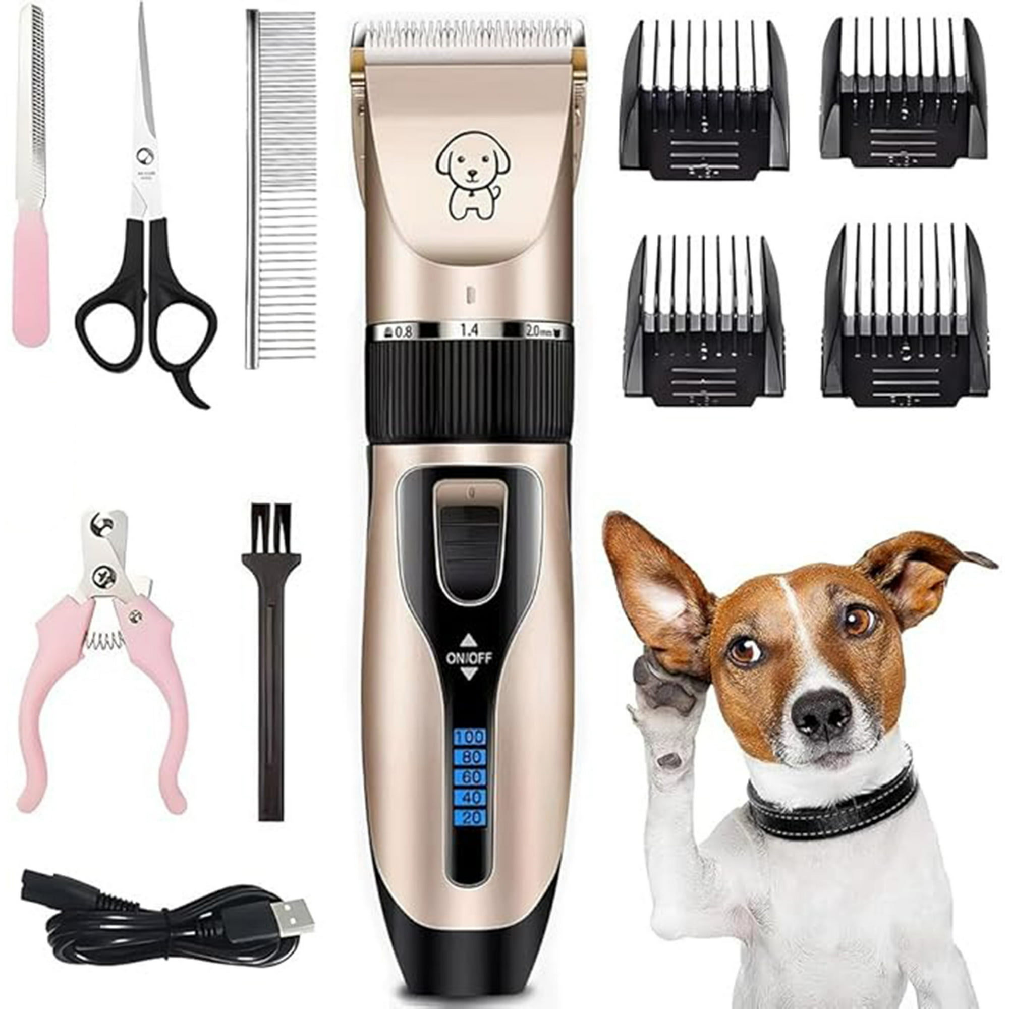 Veat00l - Afeitadora Eléctrica Para Perros Y Gatos, Fácil De Recortar Todo Tipo De Pelo De Mascotas, Pantalla Led