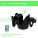thumbnail image 2 of Portavasos universal 2 en 1 con soporte para teléfono, para cochecito, bicicleta, silla de ruedas, andador y scooter, color negro, 2 of 6