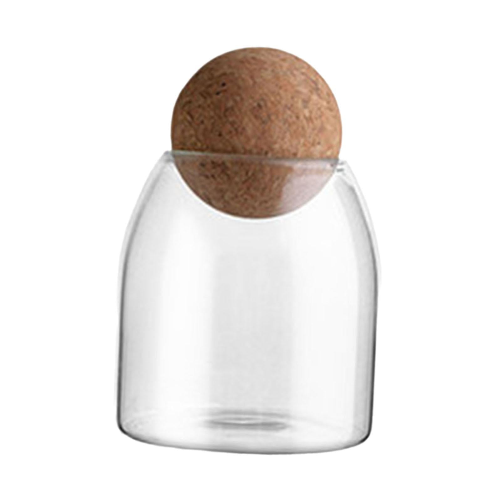 Magideal - Contenedor De Almacenamiento De Vidrio, Recipiente De Vidrio Hermético, Recipiente Multiusos Para Almacenamiento De Alimentos Con Tapa De Corcho Para 500ml