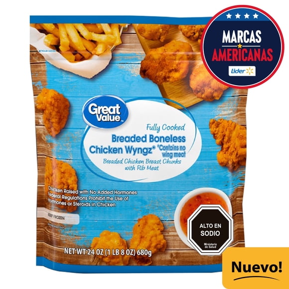 Alitas de Pollo Apanadas Y Sazonadas, 680 g
