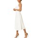 thumbnail image 4 of INSPIRE CHIC Vestido Formal Elegante sin Mangas para Mujer, con Fruncido, Cintura Alta, Línea A, Vestidos de Trabajo L Blanco, 4 of 5