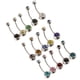 thumbnail image 4 of 15 piezas de moda joyería del cuerpo botón de bola de cristal ombligo ombligo anillo bar 18 g, 4 of 5