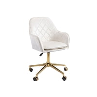 Habita2 Chile - Silla Escritorio Giratoria Lux Base Dorada - Beige/Crudo