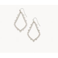 Aros Kendra Scott Elegantes Pendientes Elle Para Mujer En Metal Bañado En Rodio Blanco Con Circonita - Talla Única - Modelo 4217709672