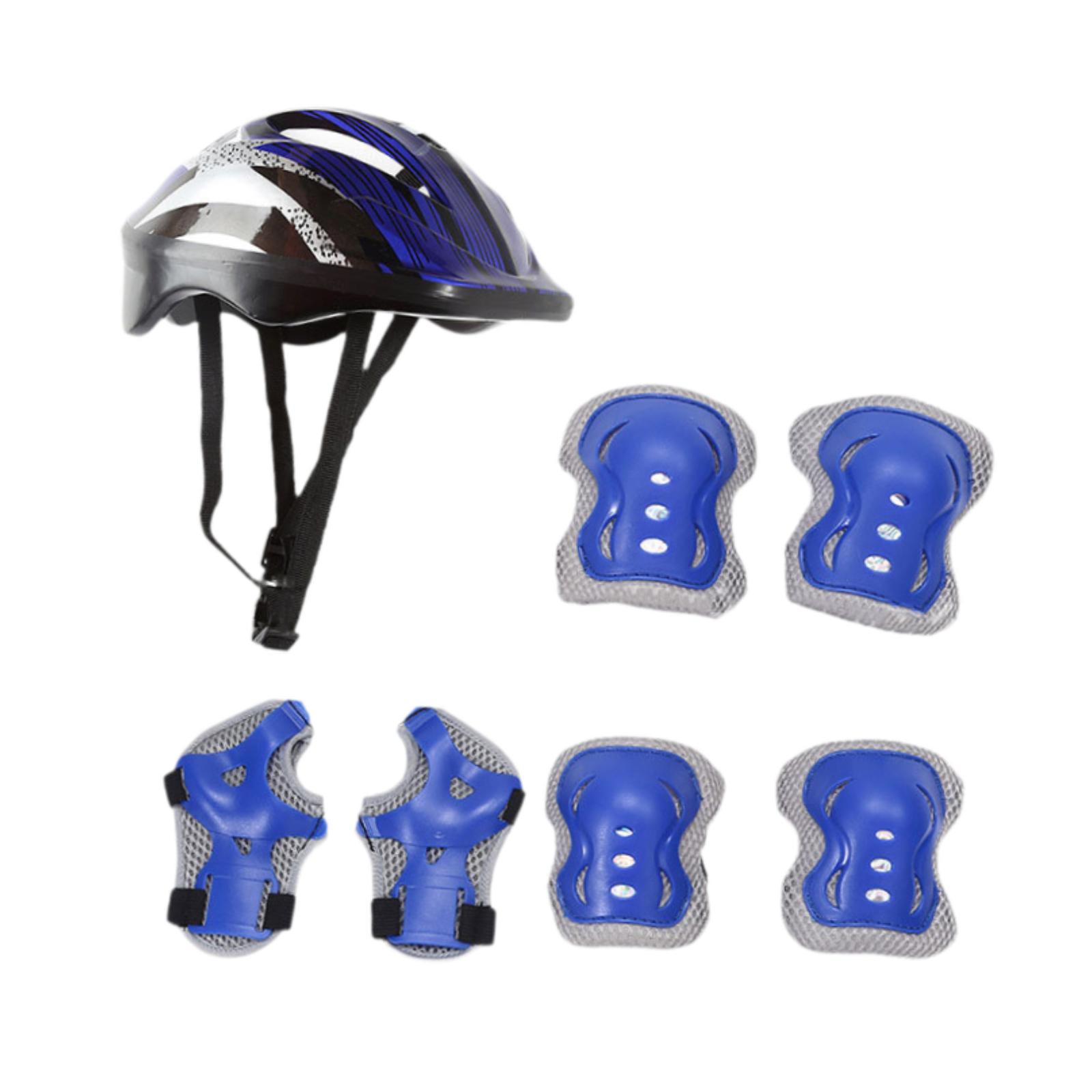 Ioensy - Muelas De Rodilla Del Casco Para Patinetas Para Niños Puestos Para Bicicletas De Carretera Al Aire Libre Niñas Azules