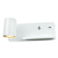 Ioensy - Luz Con Puerto Usb Carga Inalámbrica Foco Interior Ajustable Blanco Izquierda