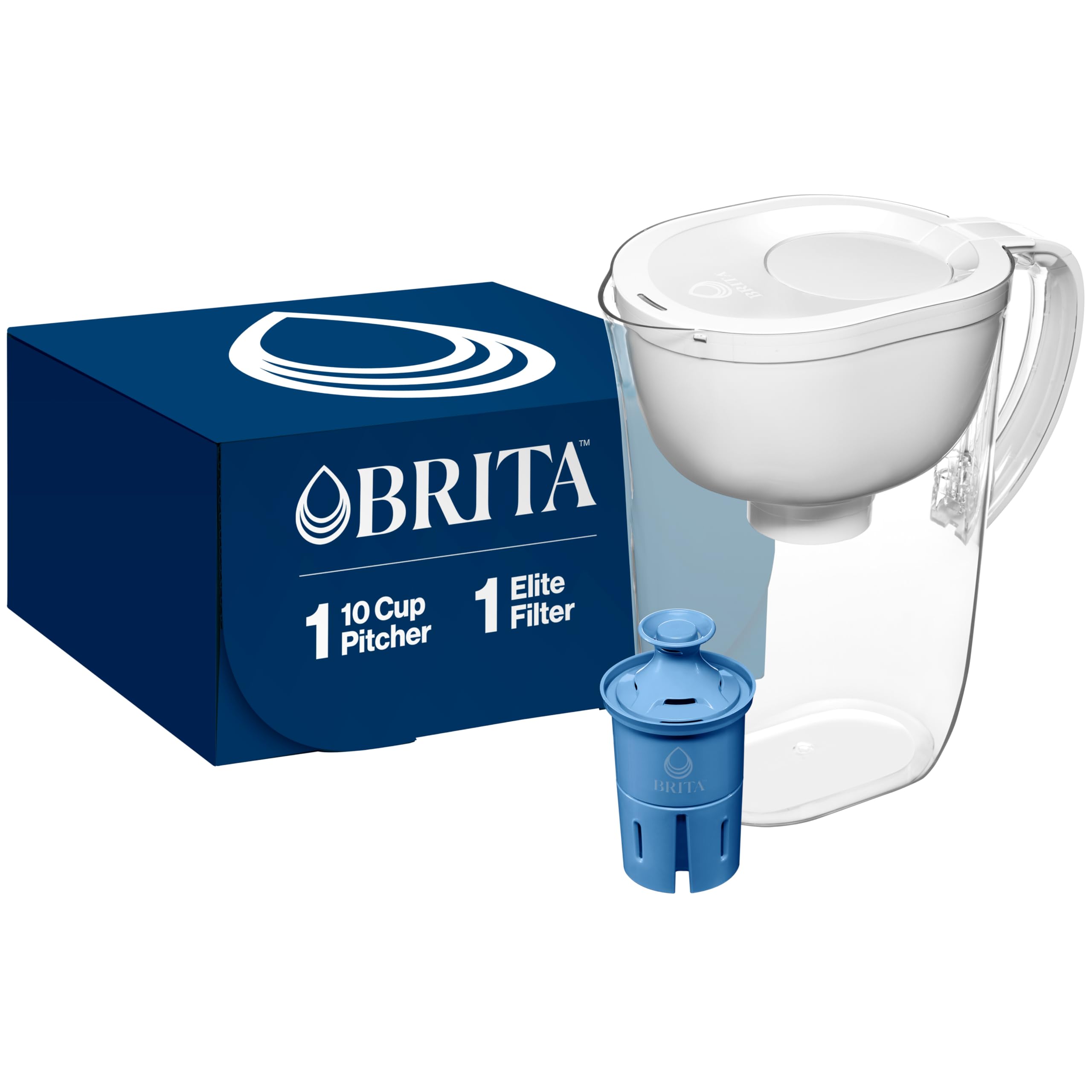 Jarra De Agua Brita Everyday Elite Con Capacidad Para 10 Tazas, Color Blanco