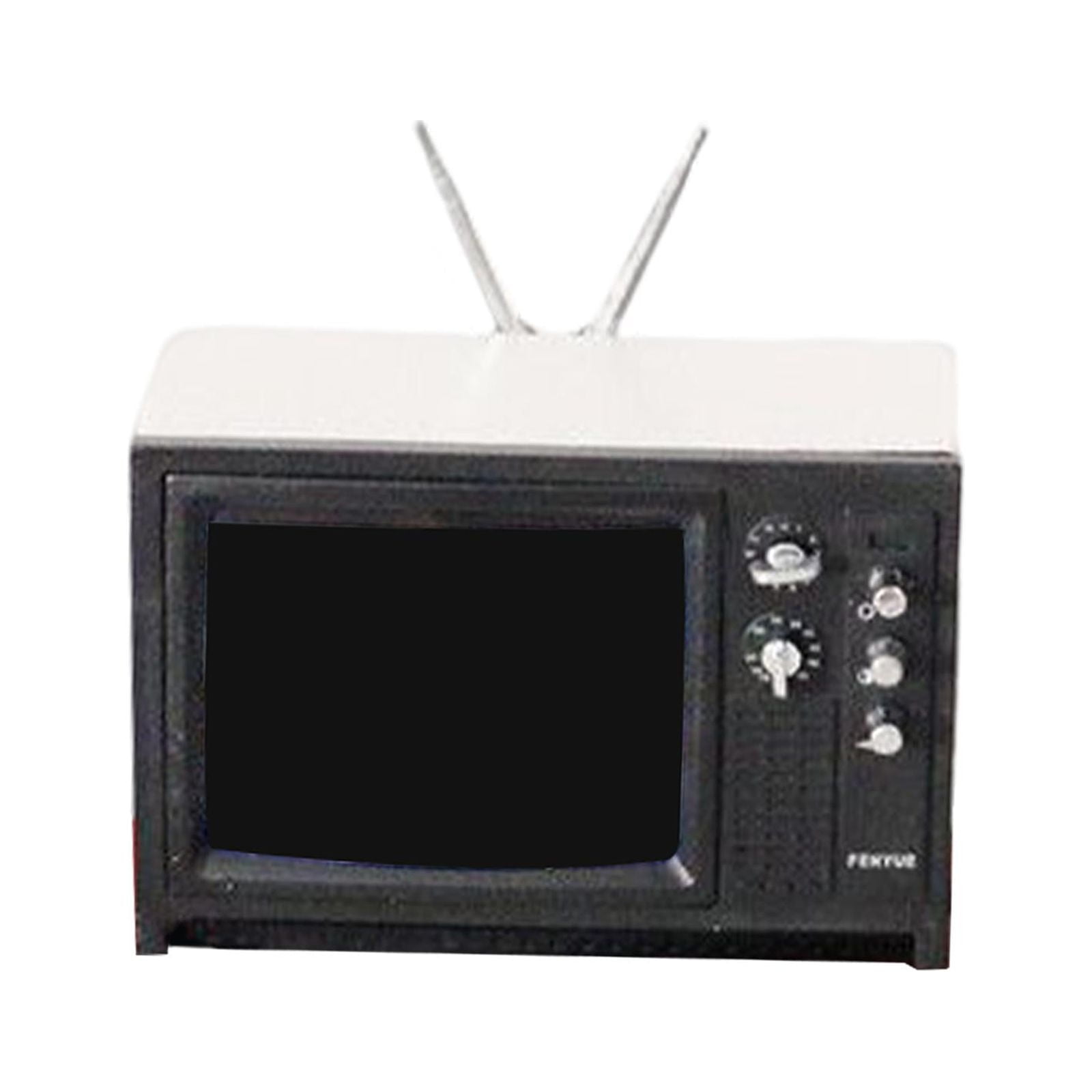 Magideal - Juguetes De Televisión En Miniatura Decoración Mobiliario Accesorios De Tv Retro 1/12 Tv Para Casas De Muñecas Micro Paisaje Juego De Imaginación