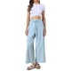 thumbnail image 2 of INSPIRE CHIC Pantalones Casuales a Rayas para Mujeres de Regreso a Clases Piernas Anchas Cintura Elástica con Cordón Palazzo Pantalones de Salón XL Azul Claro, 2 of 6