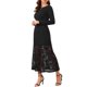 thumbnail image 2 of INSPIRE CHIC Vestido de Encaje para Mujer Formal Cola de Sirena Cuello Barco Manga Larga Invitada de Boda Vestido de Noche XL Negro, 2 of 6