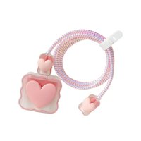 Bothyi - Cargadores Cable Funda Protectora 4In1 3D Funda Protectora Para Teléfono Celular Teléfono Love Pink
