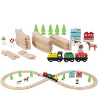 Bothyi - Juego De Tren De Madera Juguete Educativo De Aprendizaje Temprano Para Niños Regalo De Cumpleaños
