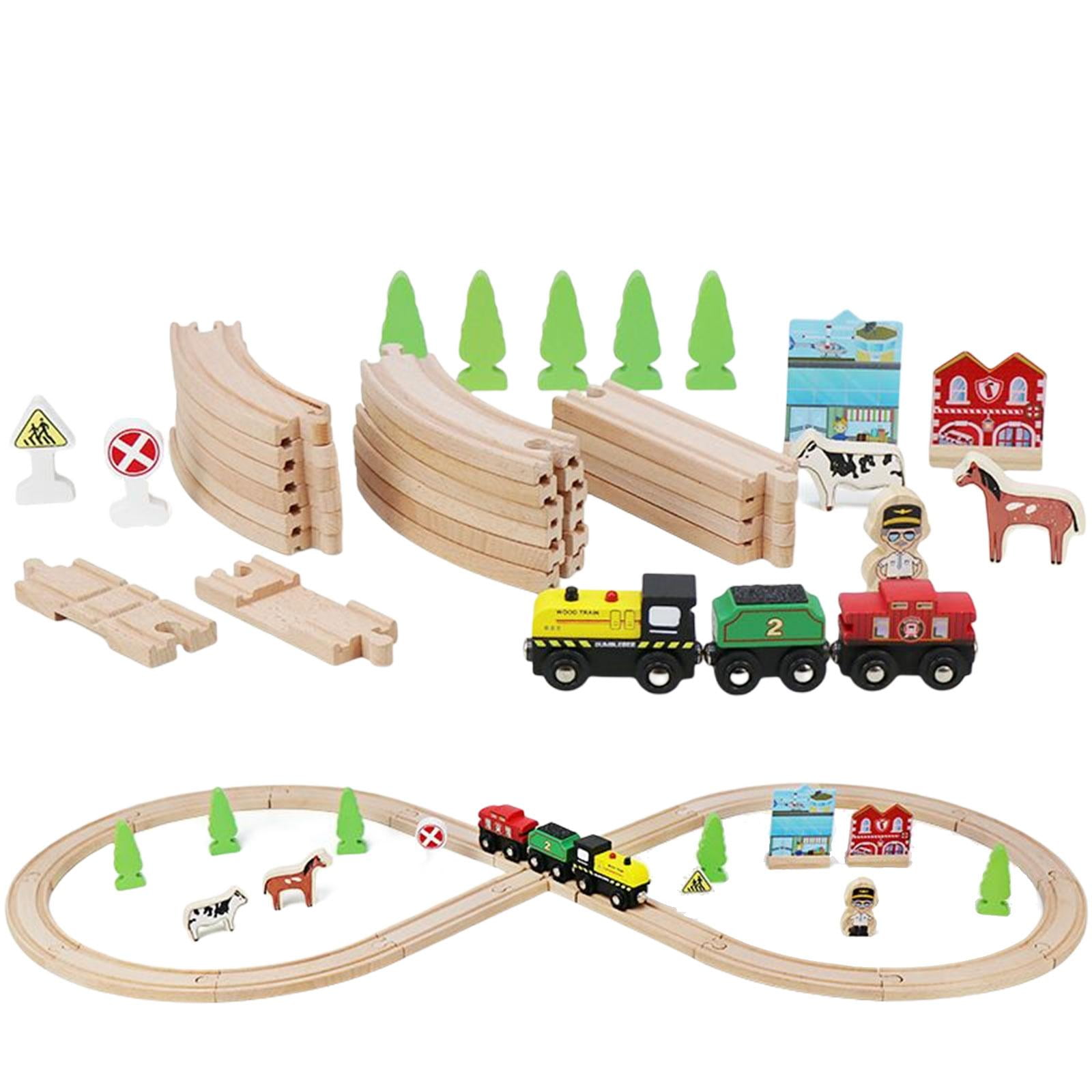 Magideal - Juego De Tren De Juguete, Juguete Educativo De Aprendizaje, Vía Férrea, Juguete De Vía Férrea, Juego De Tren Ferroviario Para Niños, Regalo Para Niños