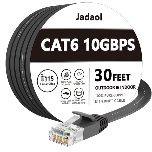 Cable Ethernet Jadaol Cat 6 de 30 pies y 10 Gbps compatible con Cat8 Cat7