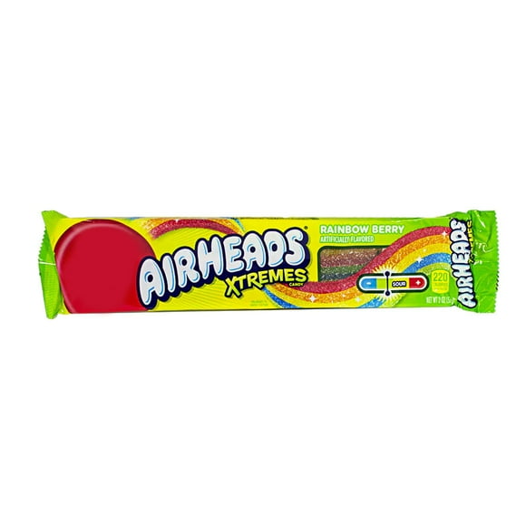 AirHeads Xtremes Sweetly Sour Belt, Rainbow Berry